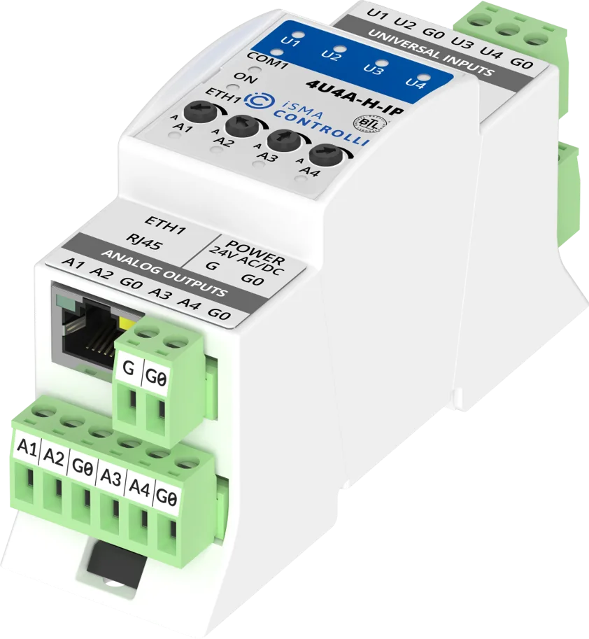 iSMA-B-4U4A-H-IP MINI-IP IO mit 4UI 4AO