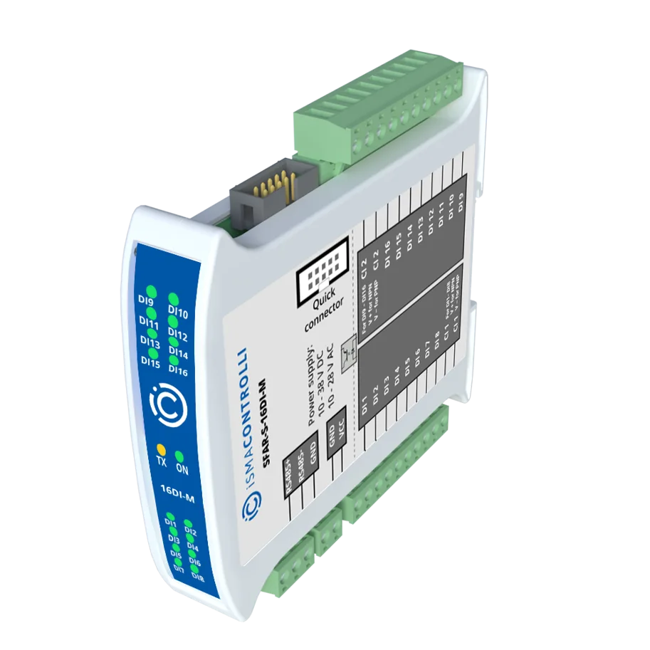 IO-Modul: 16× DI (PNP/NPN) mit FRAM-Zähler, RS485