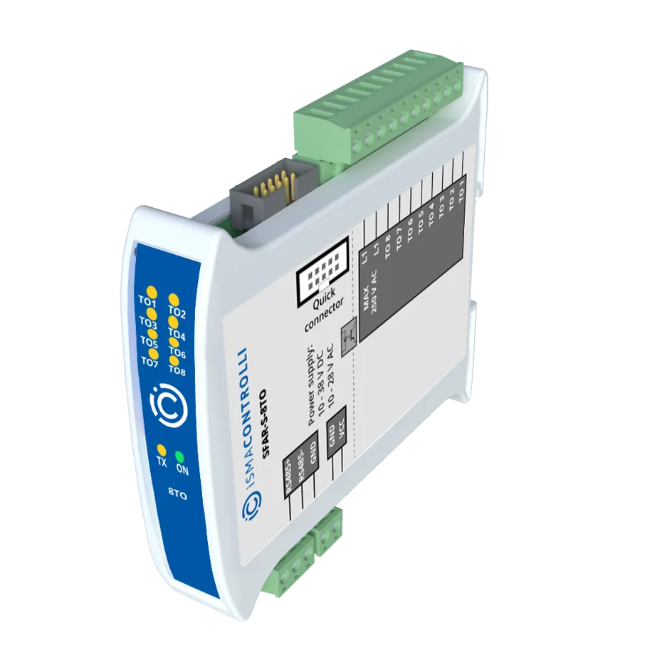 IO-Modul: 8× Triac-Ausgänge (500 mA AC), RS485