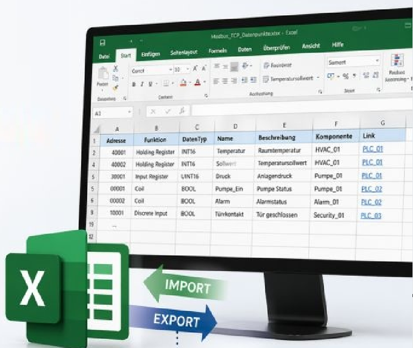 niagara 4 alvasys- Modbus Datenpunkte importieren und exportieren
